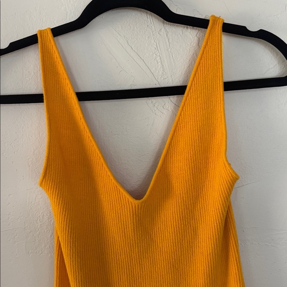 Free People beach orange cotton ribbed maxi form fitting dress XS - Picture 6 of 7